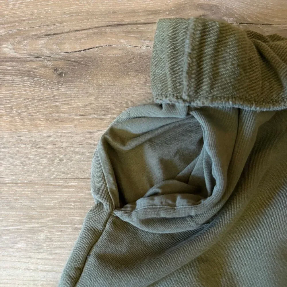 Frame Rolled Cuff Cotton Shorts Green Clean Girl Quiet Luxury Sporty Chic Sz S